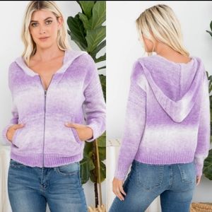 New purple ombre sweater knit jacket